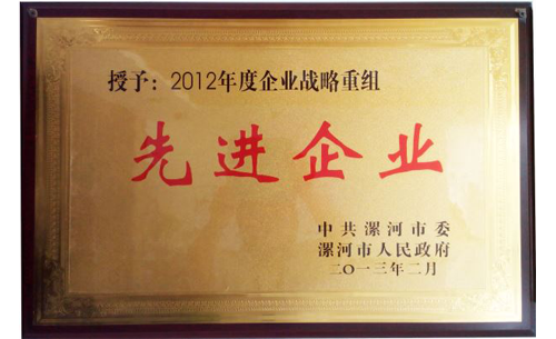 漯河市2012年度企業(yè)戰(zhàn)略重組先進(jìn)企業(yè)