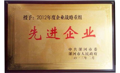 漯河市2012年度企業(yè)戰(zhàn)略重組先進(jìn)企業(yè)